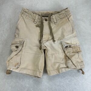 Vintage Abercrombie & Fitch Cargo Shorts Mens 31 Beige Twill Pockets Heavy"Read"
